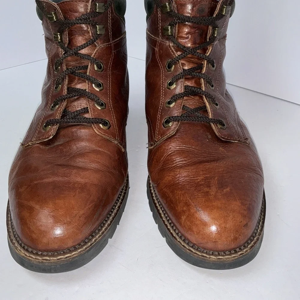 H.S. Trask Authentic Bison Leather Chukka Boots Men 11W Brwn Ankle LaceUp 840037